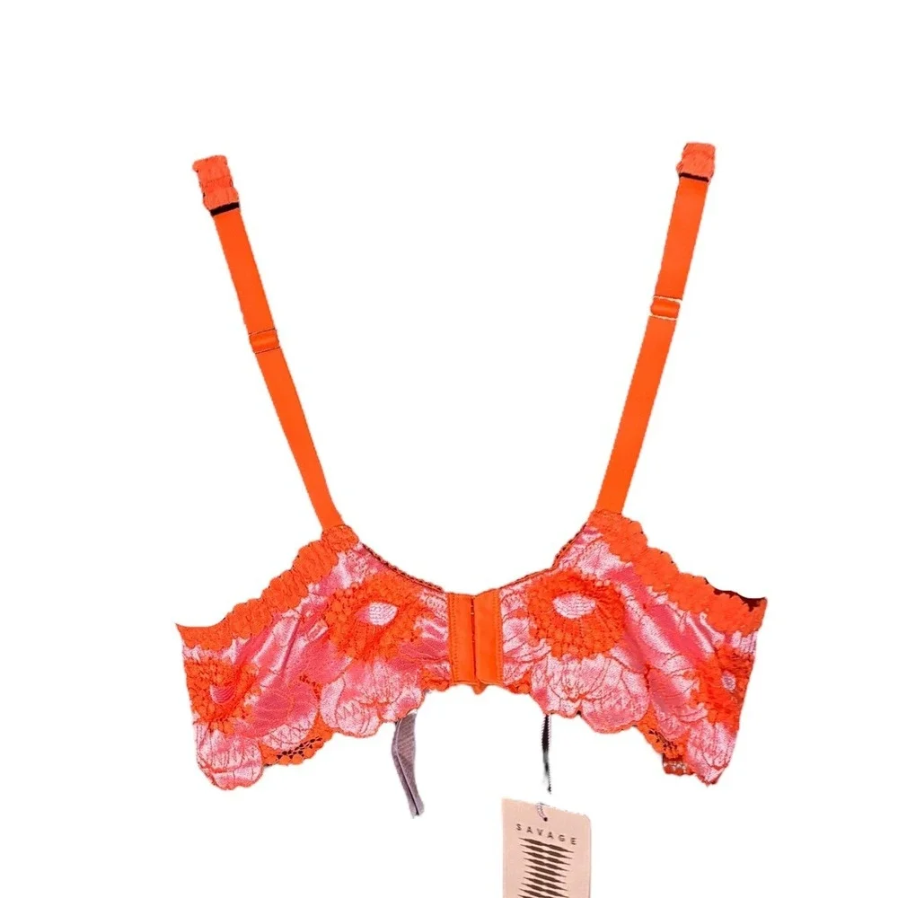 Savage X Fenty Beneath The Surface Embroidered Unlined Balconette Bra‎ NWT 36C - Picture 2 of 2